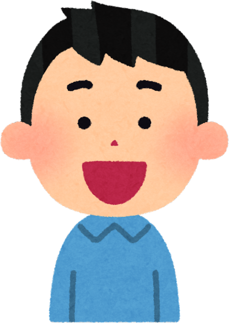 Illustration of a Boy Pronouncing Japanese Vowel 'a'