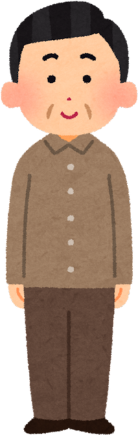 Illustration of Middle-Aged Man Standing in Brown Clothes